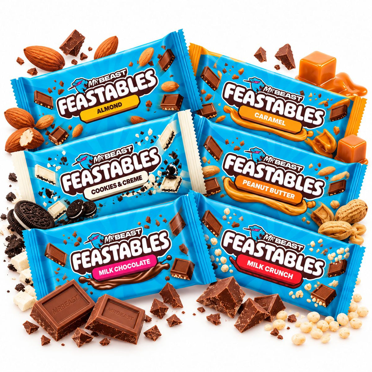 MrBeast Feastables – Ultimate Chocolate Bundle (6er-Set)