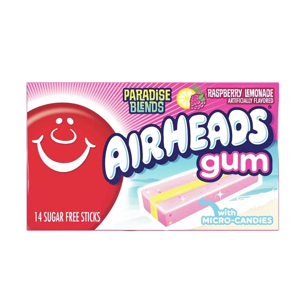 Airheads Raspberry Lemonade Gum, 33g, Kaugummi mit Micro-Candies