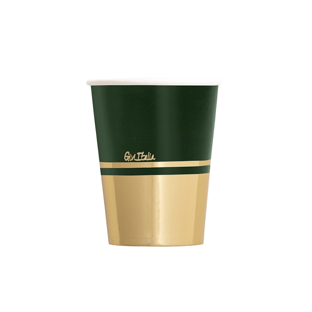 Einwegbecher Liberty Grün/Gold 250ml, 8 Stück
