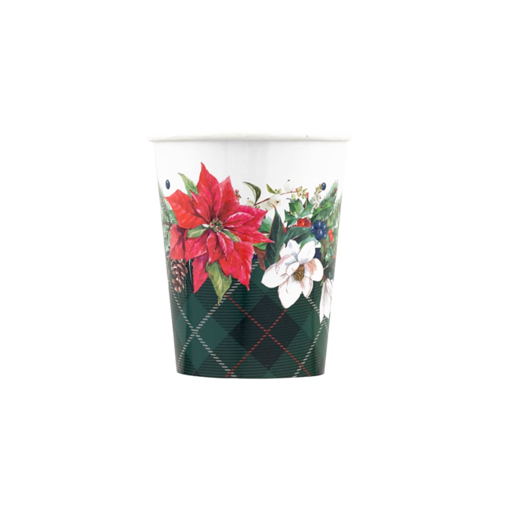 Einwegbecher Christmas in Tartan 250ml, 8 Stück