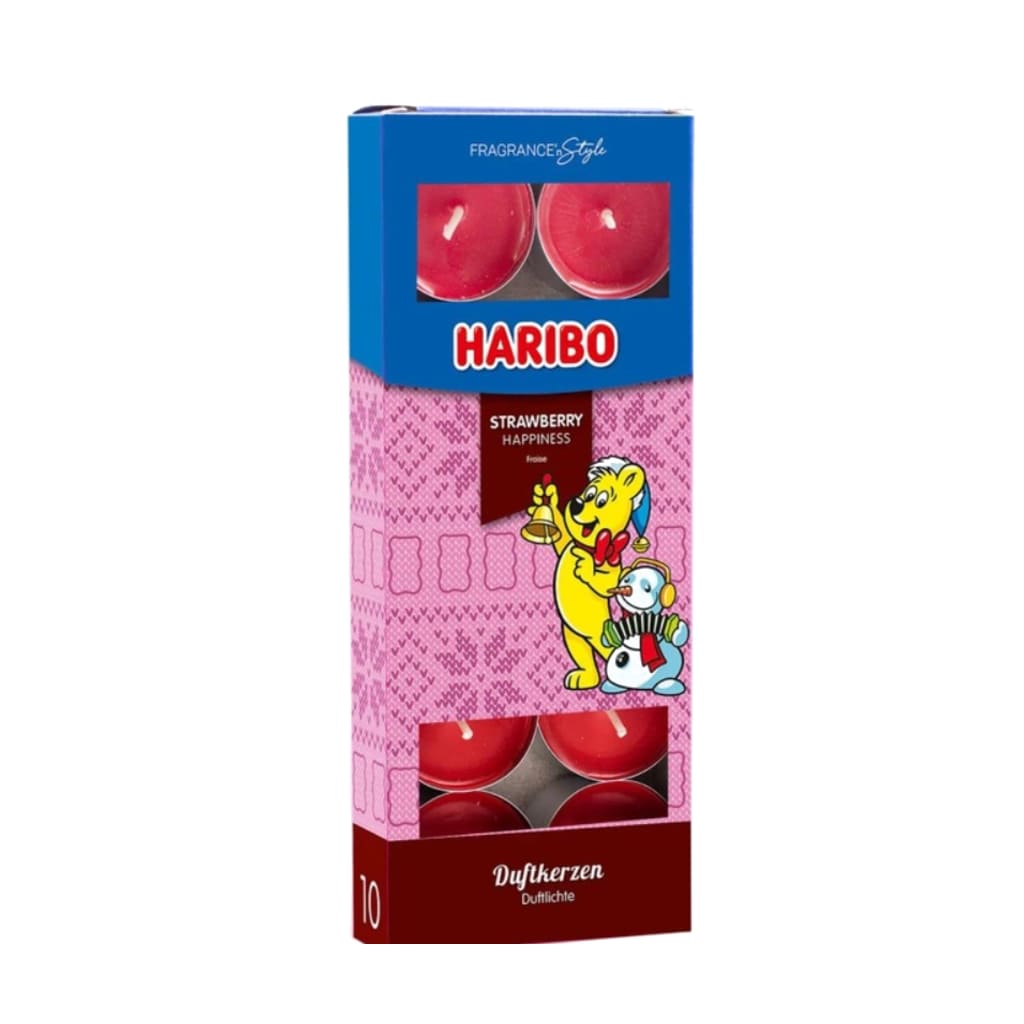 Haribo Teelicht Winterdesign Strawberry Happiness, 10 Stück