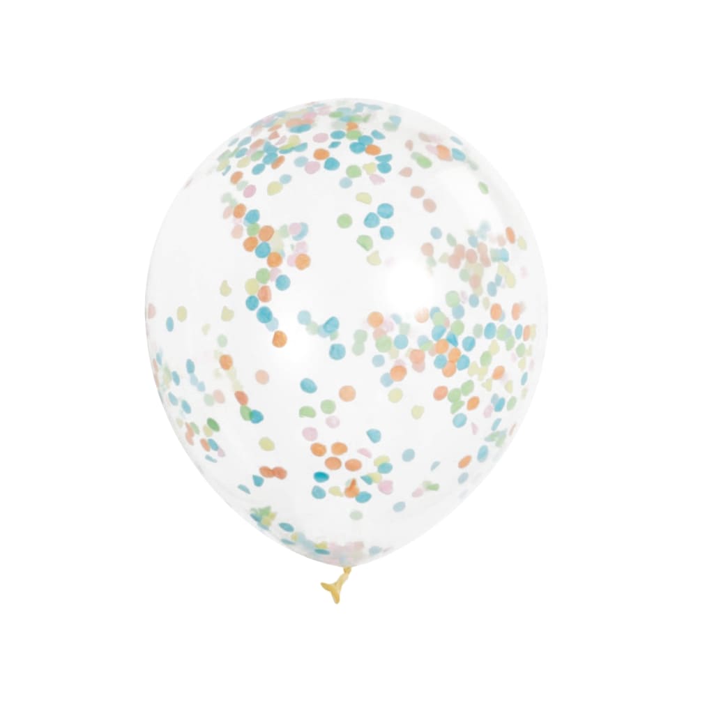 Ballon Latex mit Konfetti Multi-Colored 30cm, 6 Stück