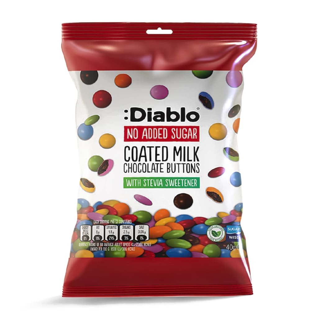 Diablo Coated Milk Chocolate Button, 40g