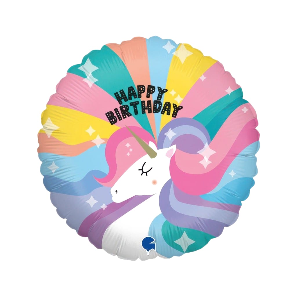 Birthday Unicorn Folienballon, 23 cm