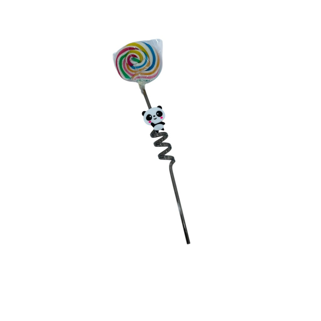 Hurrikan Lollipop with Panda & Straw, 45-50g