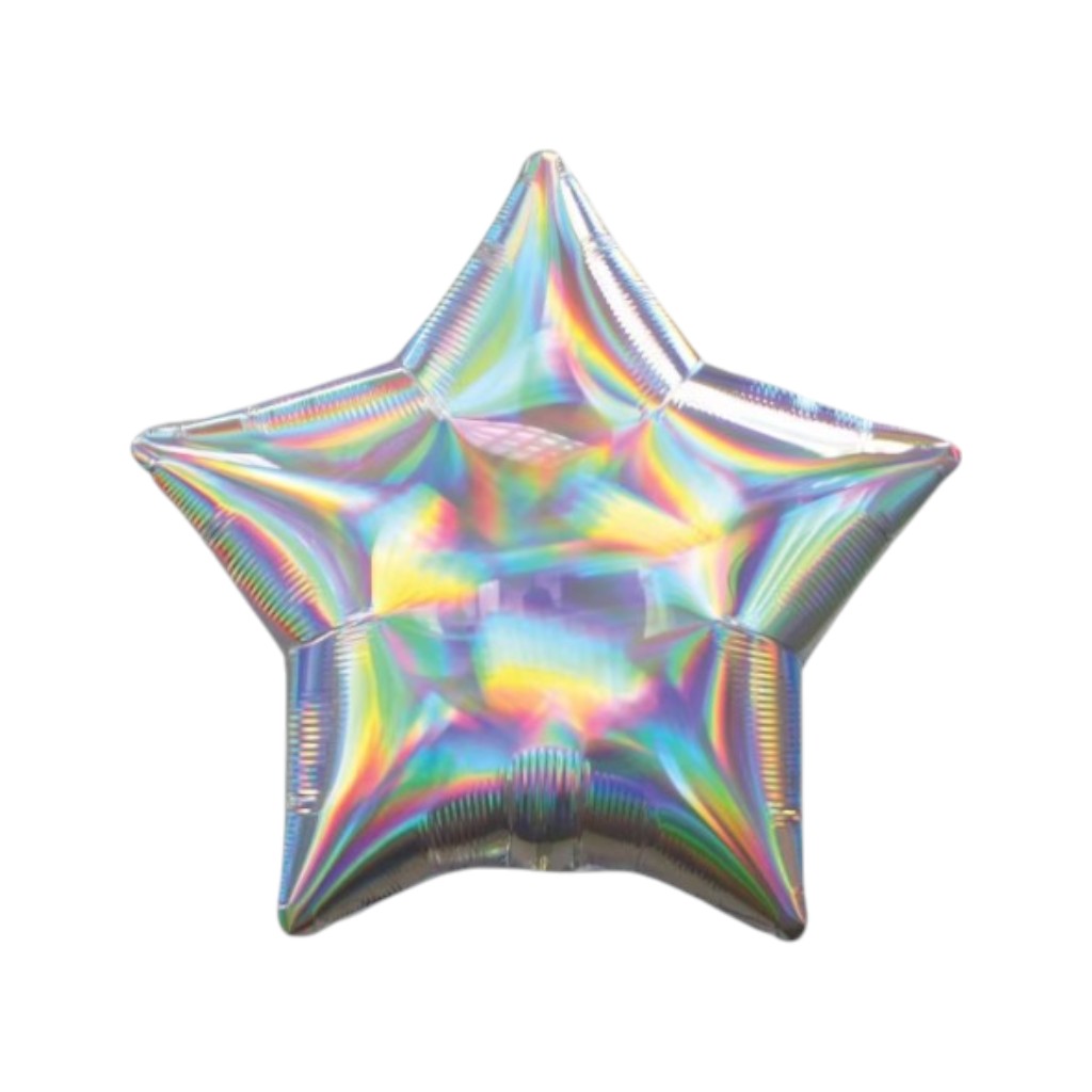 Stern Silber Glänzend Folienballon, 51cm