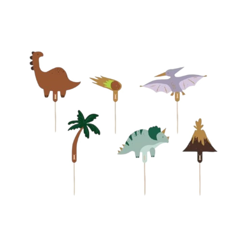 Dino Cake Topper 12cm, 6 Stück