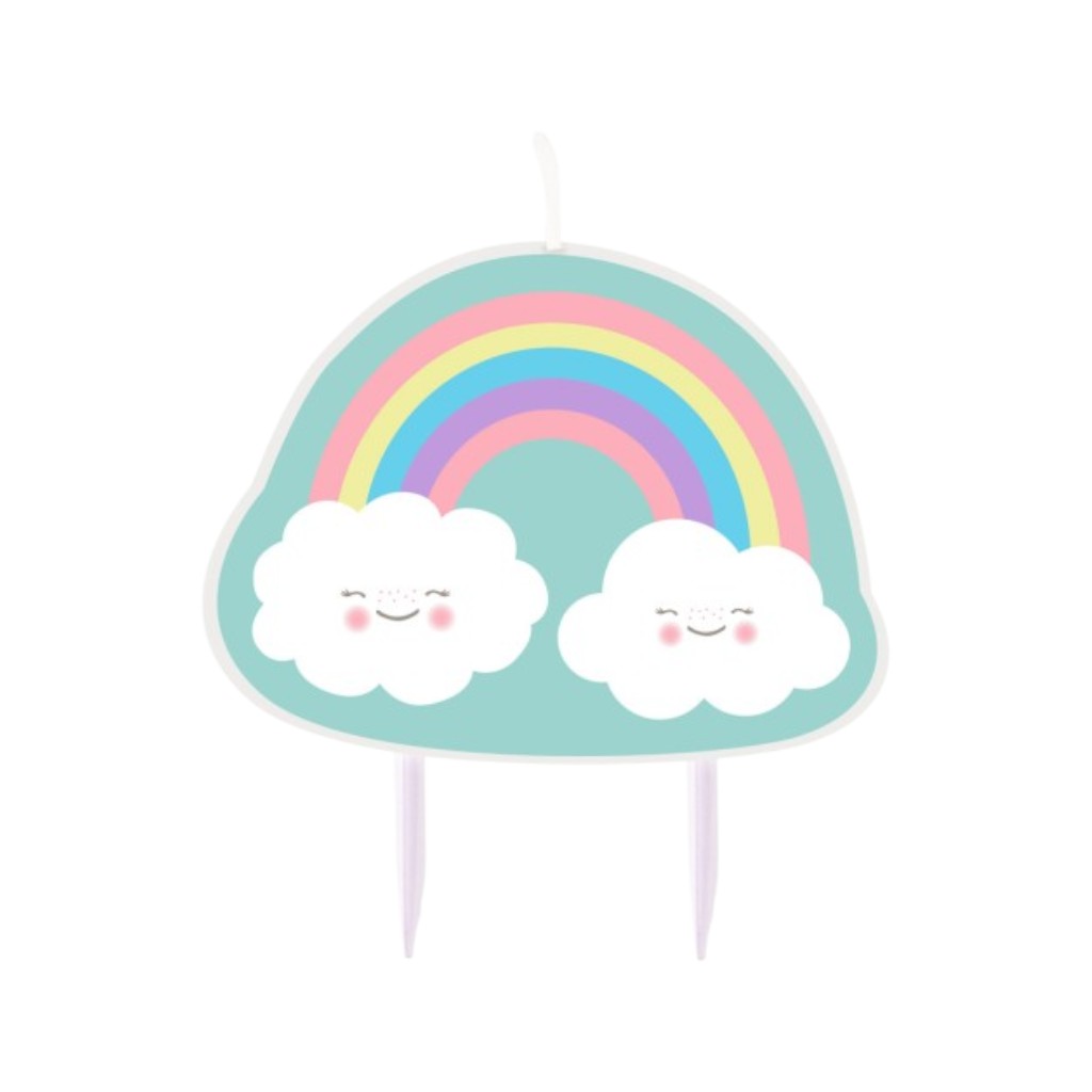 Motivkerze Regenbogen & Wolke 8.5cm, 1 Stück