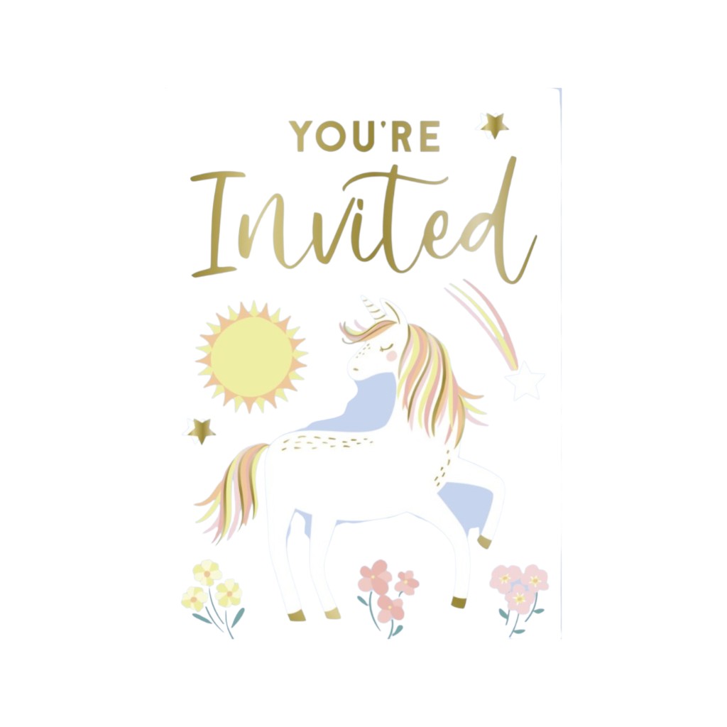 Dainty Unicorn Einladungen und Umschläge, 8 Stück