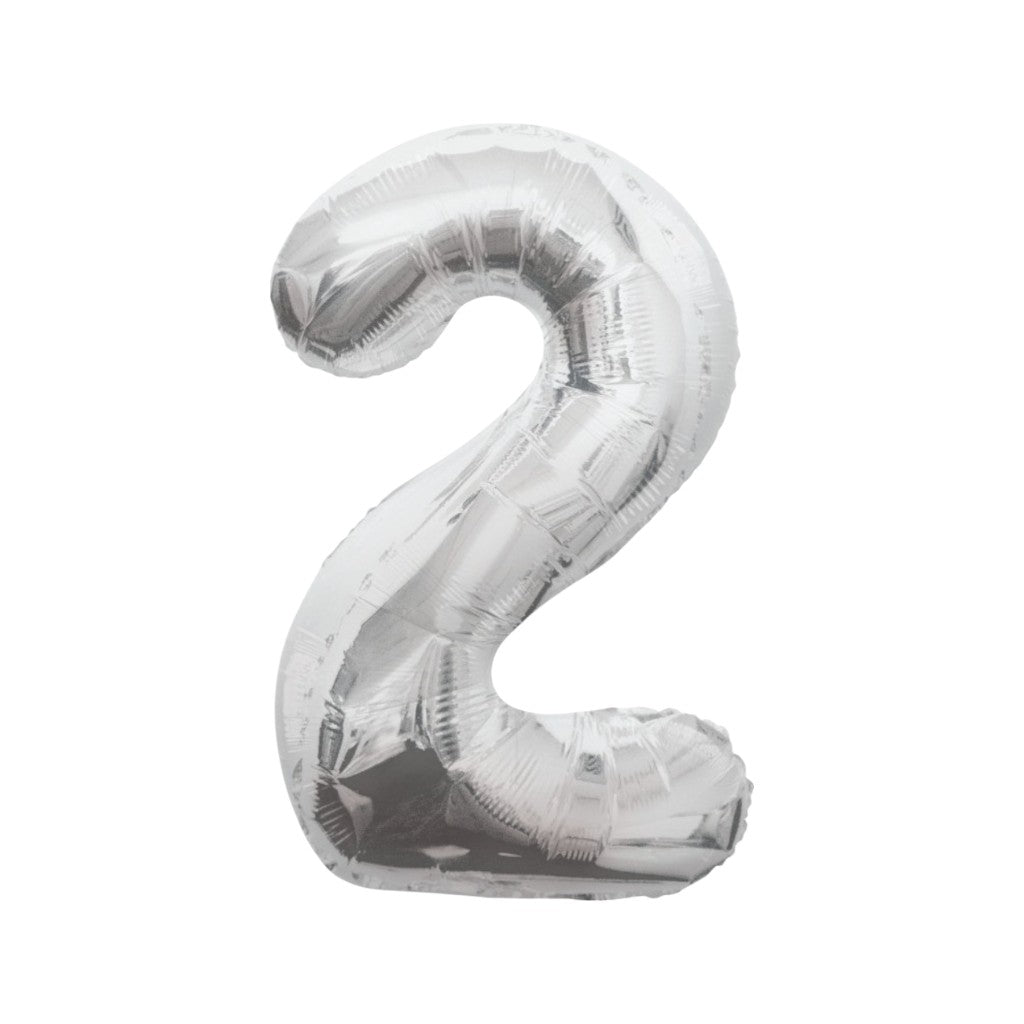 Ballon Zahlen Silber, 86 cm | 2