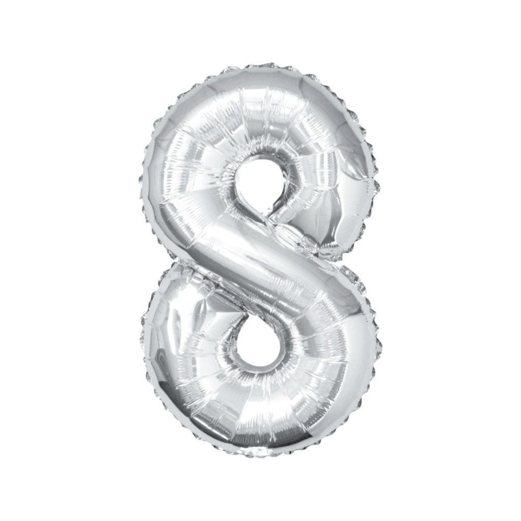 Ballon Zahlen Silber, 86 cm | 8