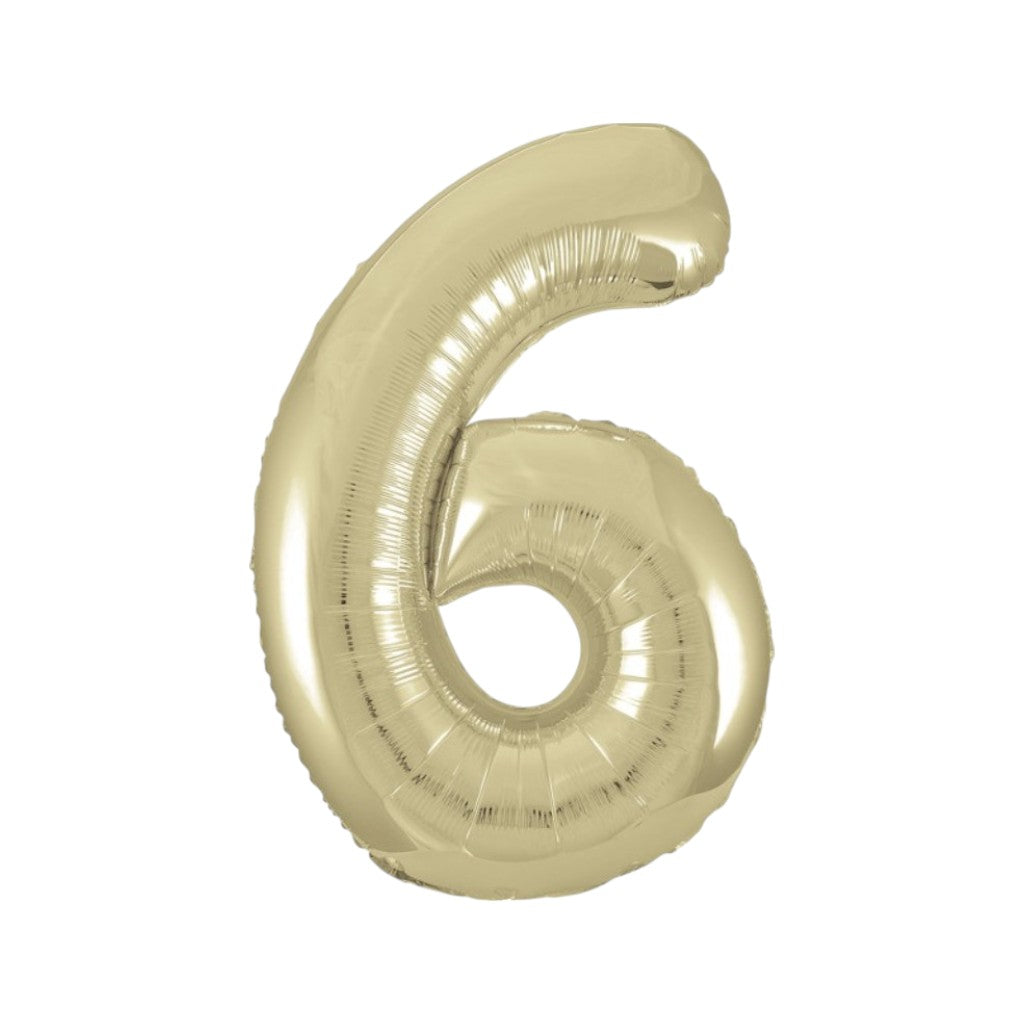 Ballon Zahlen Gold, 86 cm | 6