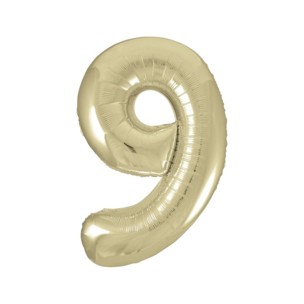 Ballon Zahlen Gold, 86 cm | 9