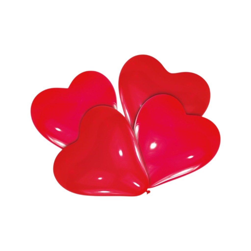 Latexballon Lovely Moments Herz Rot 30.4cm, 4 Stück