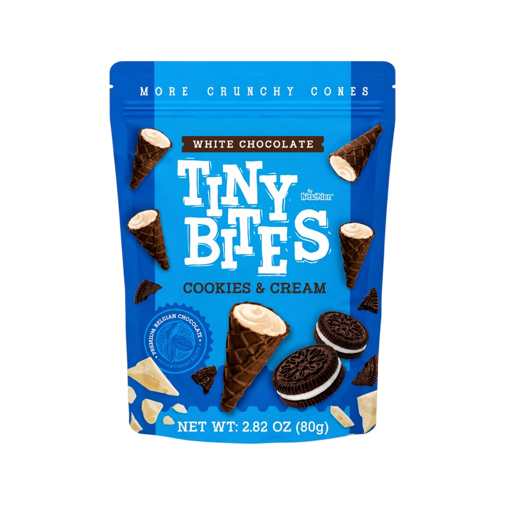 Tiny Bites Waffle Cones Cookies and Cream, 80g