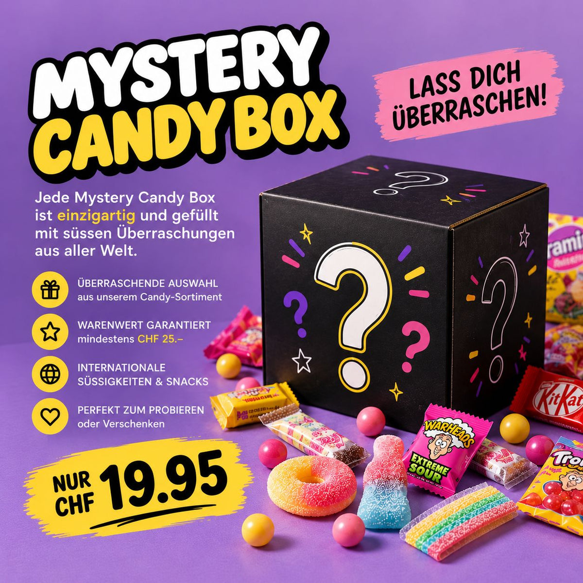 🎁 Mystery Candy Box – Jeden Monat eine einzigartige Box
