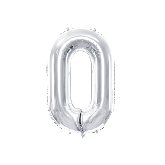 Ballon Zahlen "silber" 86 cm - 0