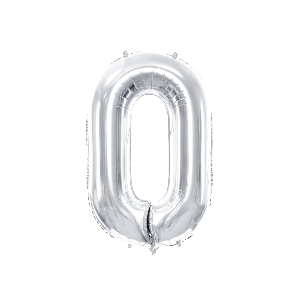 Ballon Zahlen "silber" 86 cm
