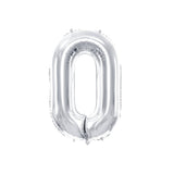 Ballon Zahlen "silber" 86 cm