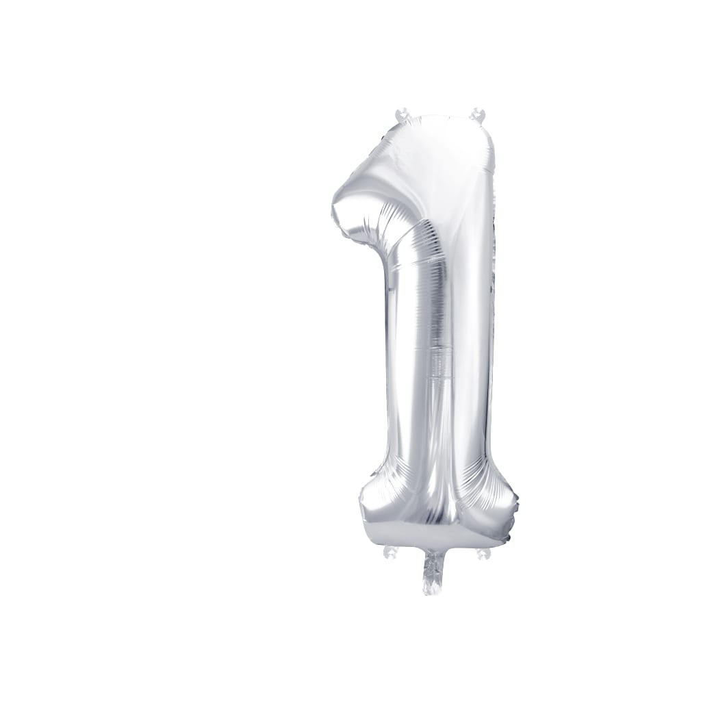 Ballon Zahlen Silber , 86 cm | 1