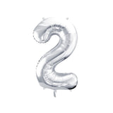 Ballon Zahlen "silber" 86 cm