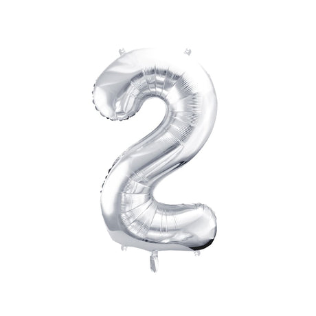 Ballon Zahlen "silber" 86 cm