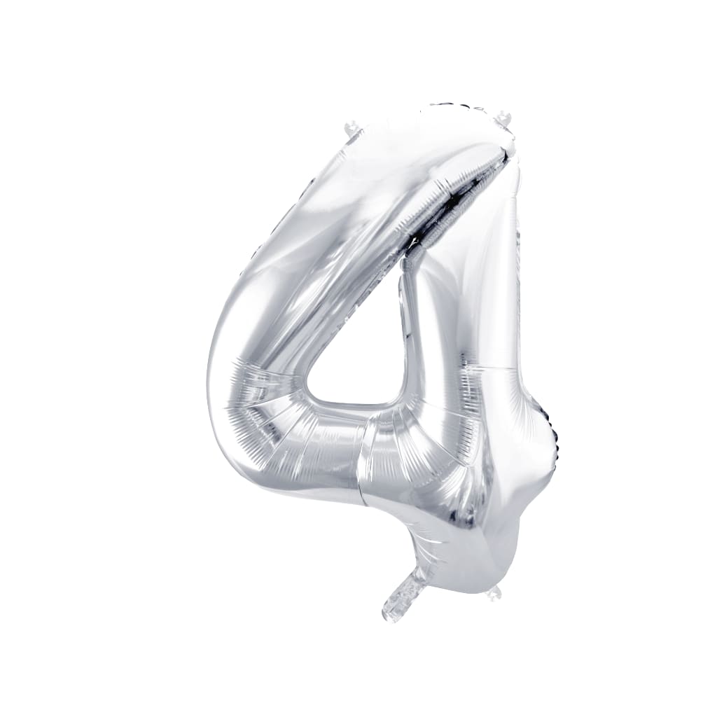 Ballon Zahlen "silber" 86 cm