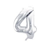 Ballon Zahlen "silber" 86 cm