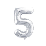 Ballon Zahlen "silber" 86 cm