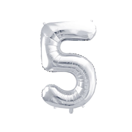 Ballon Zahlen "silber" 86 cm