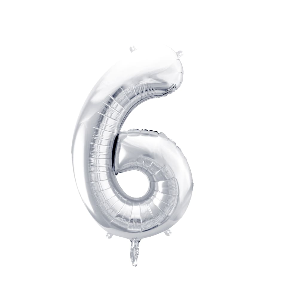 Ballon Zahlen "silber" 86 cm
