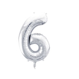 Ballon Zahlen "silber" 86 cm