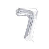 Ballon Zahlen "silber" 86 cm