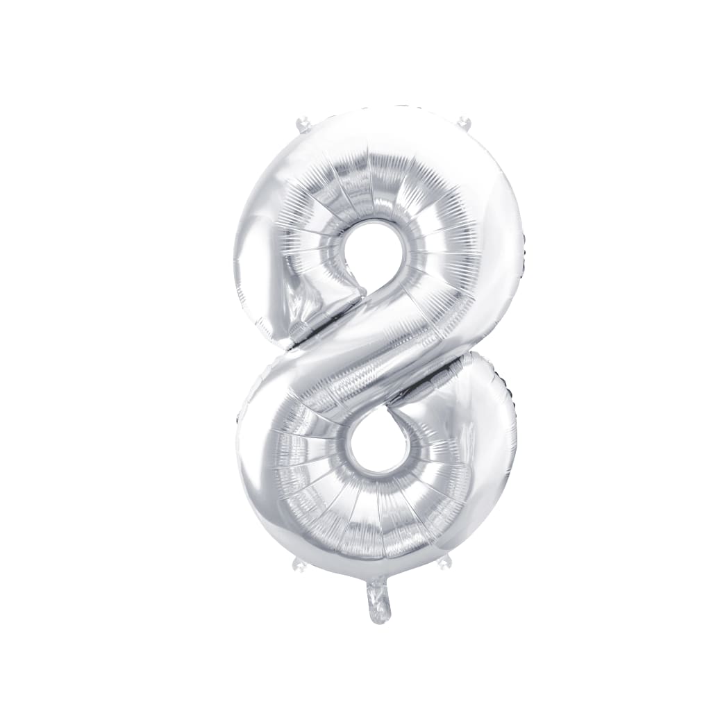 Ballon Zahlen Silber , 86 cm | 8