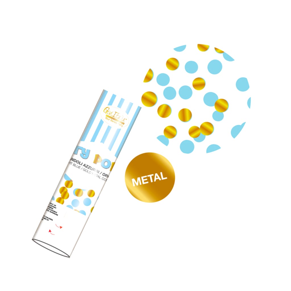 Konfetti-Kanone blau/gold