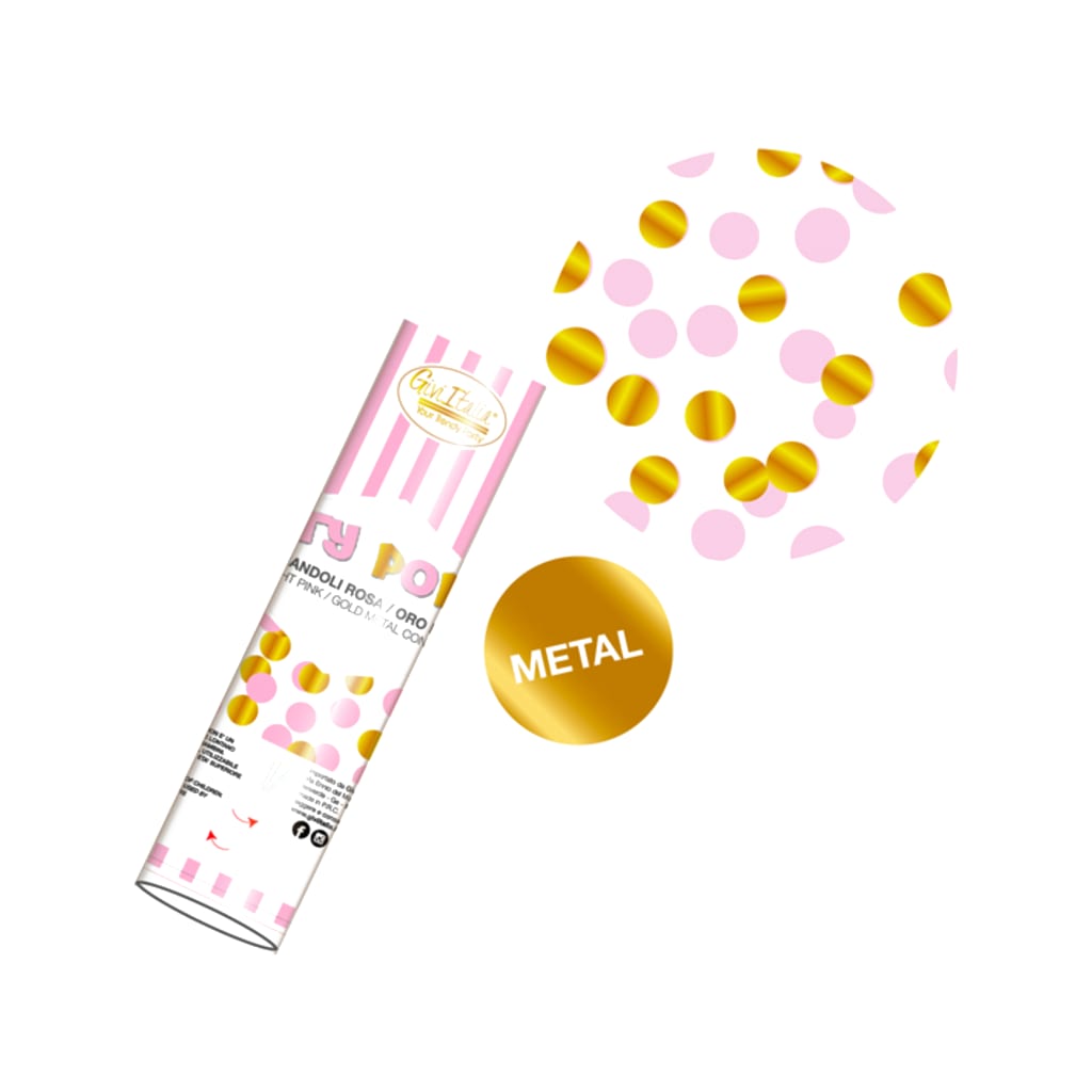 Konfetti-Kanone rosa/gold