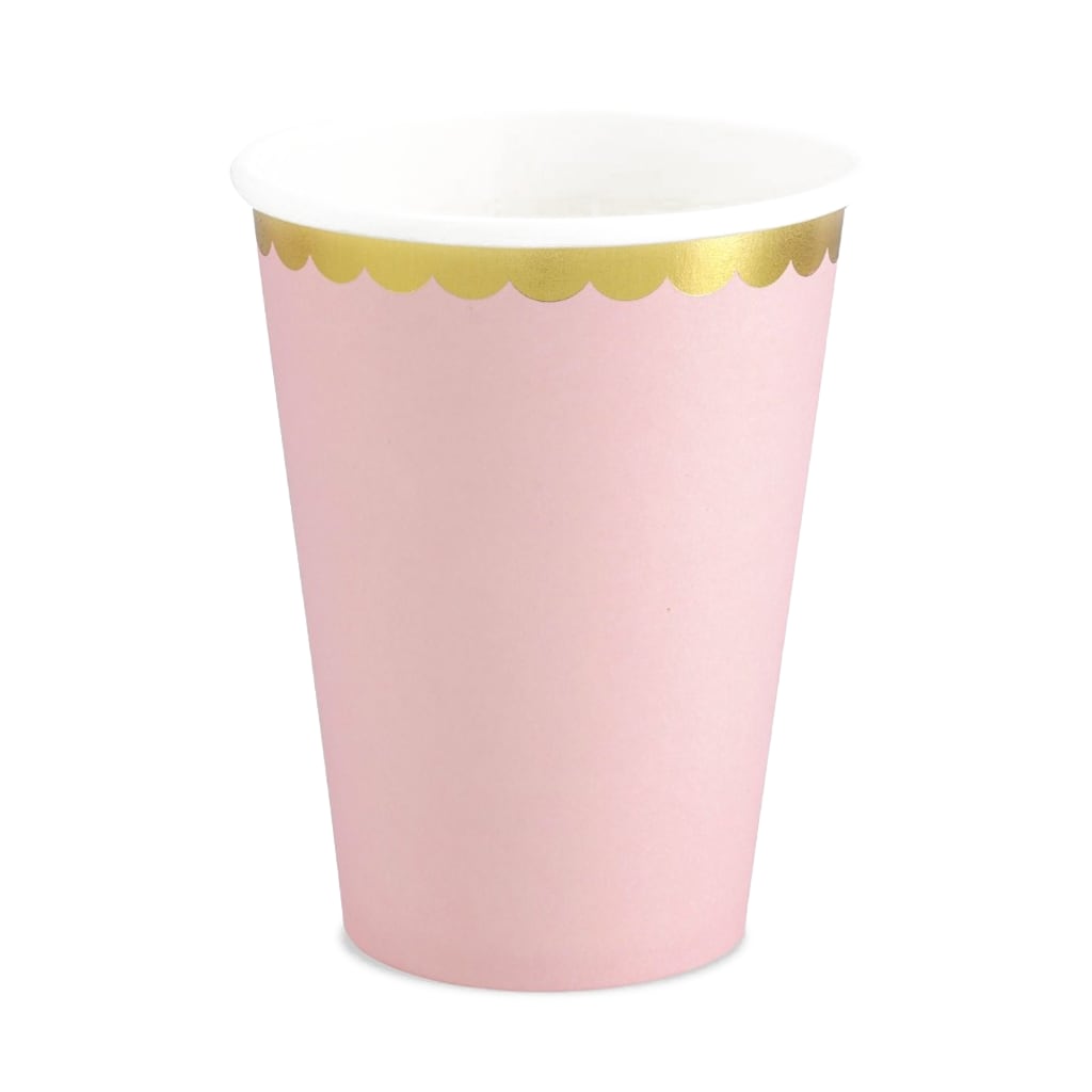 Einwegbecher Rosa, 6 Stück