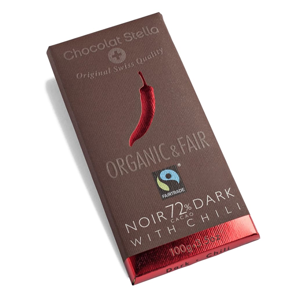 Stella Organic & Fair dunkel 72% mit Chili, 100g