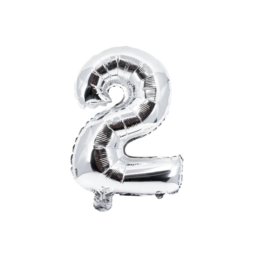 Ballon Zahlen Silber , 35 cm | 2