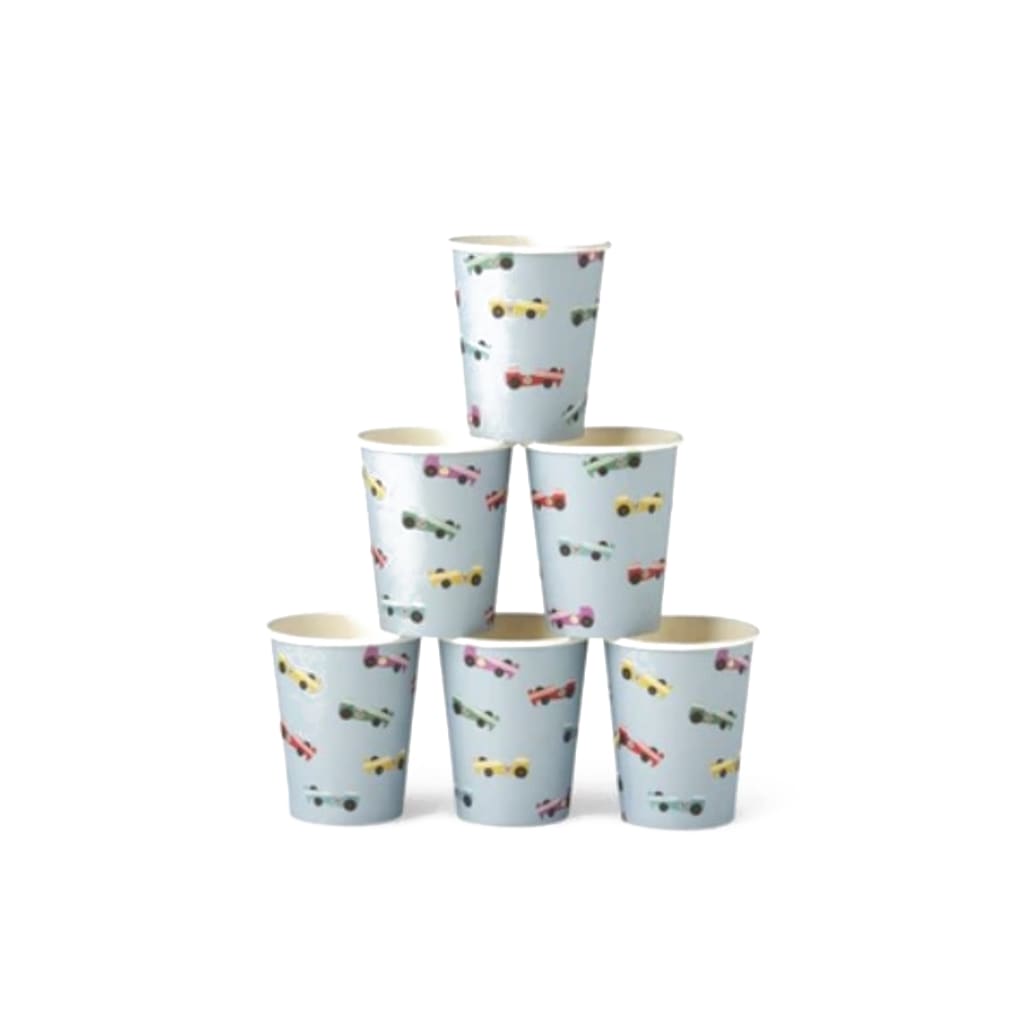 Einwegbecher Rennauto, 6 Stück