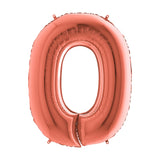 Folienballon Rose Gold, diverse Zahlen, 26"/66cm
