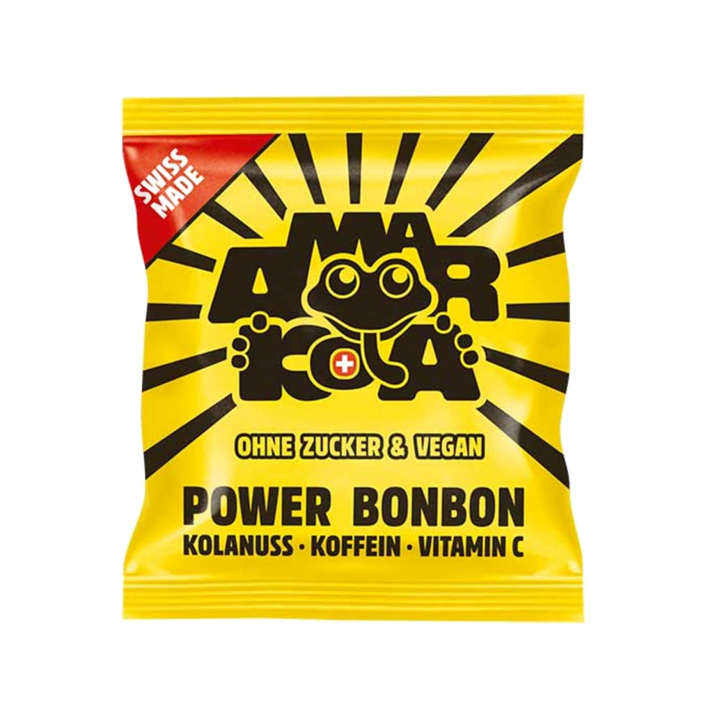 Amar Kola Power Bonbon, Packung mit 80g, Bonbons mit Kolanuss, Koffein und Vitamin C